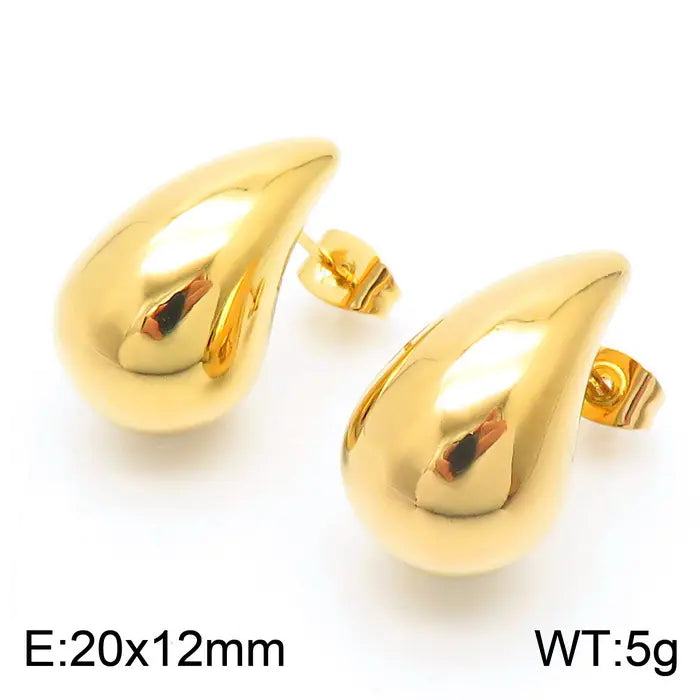 Trendy Hollow Water Drop Earrings in Stainless Steel