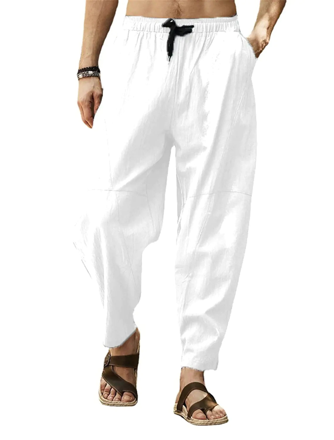 2024 Men's Plus Size Casual 3/4 Pants with Drawstring