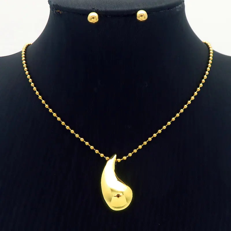 Trendy Hollow Water Drop Earrings in Stainless Steel