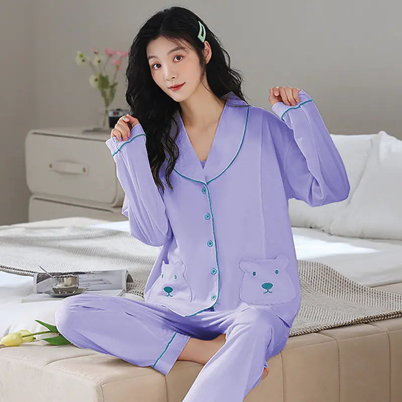 2024 Cotton Maternity Pajama Gift Set for Nursing