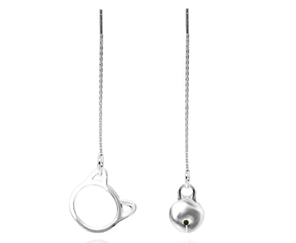 Asymmetrical Cat Bell Earrings - Stylish Long Design