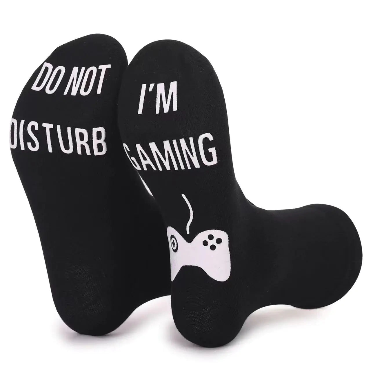 Cotton Non-Slip Gaming Socks with Letter Design