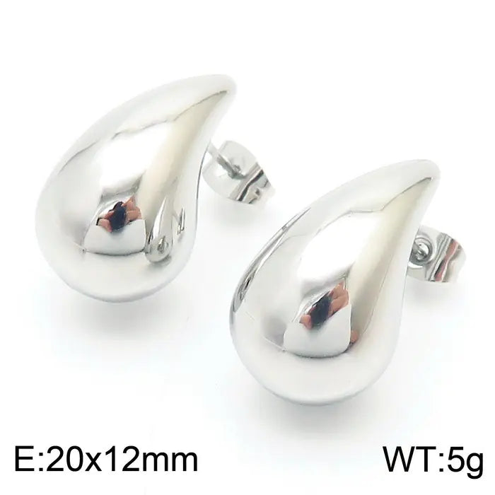Trendy Hollow Water Drop Earrings in Stainless Steel