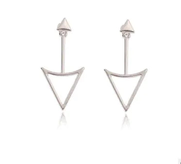 Geometric Hollow Triangle Metal Stud Earrings