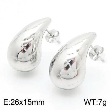 Trendy Hollow Water Drop Earrings in Stainless Steel