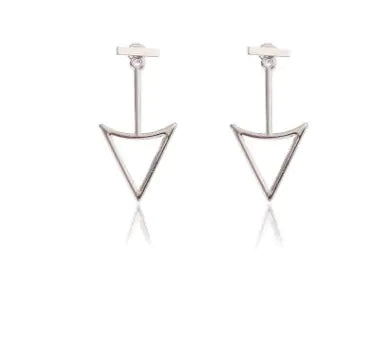 Geometric Hollow Triangle Metal Stud Earrings