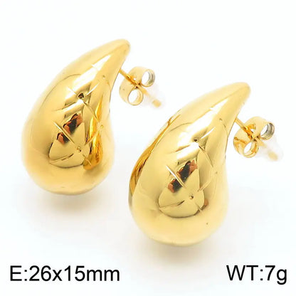 Trendy Hollow Water Drop Earrings in Stainless Steel