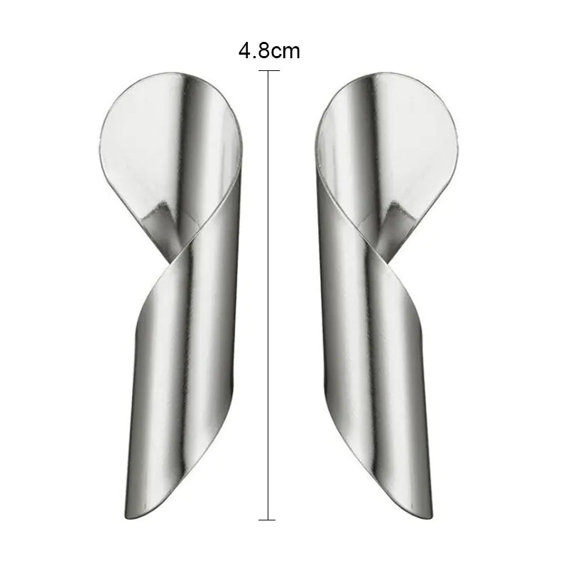 Irregular Spiral Design Metal Punk Earrings