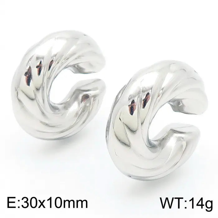 Trendy Hollow Water Drop Earrings in Stainless Steel