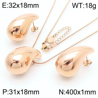 Trendy Hollow Water Drop Earrings in Stainless Steel