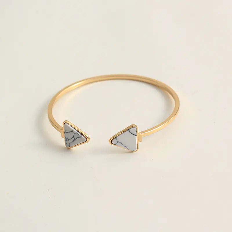 BZ0885 Triangle and Round Turquoise Bracelet Set