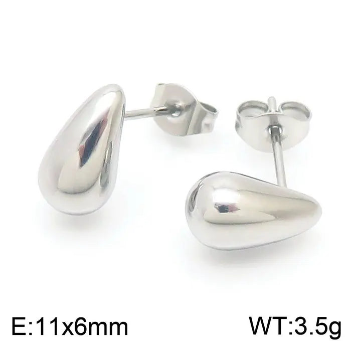 Trendy Hollow Water Drop Earrings in Stainless Steel