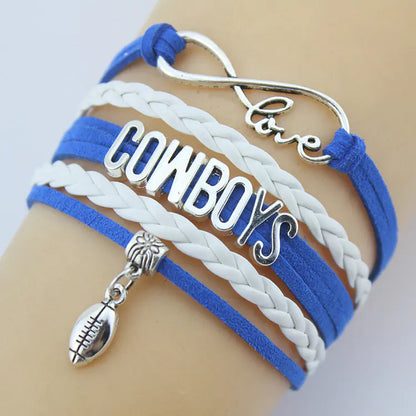 Vintage Woven Bracelet with Letters and Dumbbell Beads