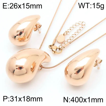 Trendy Hollow Water Drop Earrings in Stainless Steel