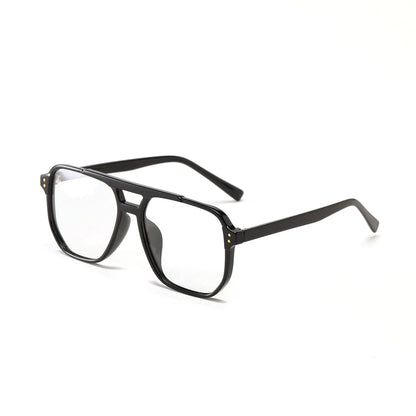 TR801 Vintage Square Glasses with Double Bridge Design