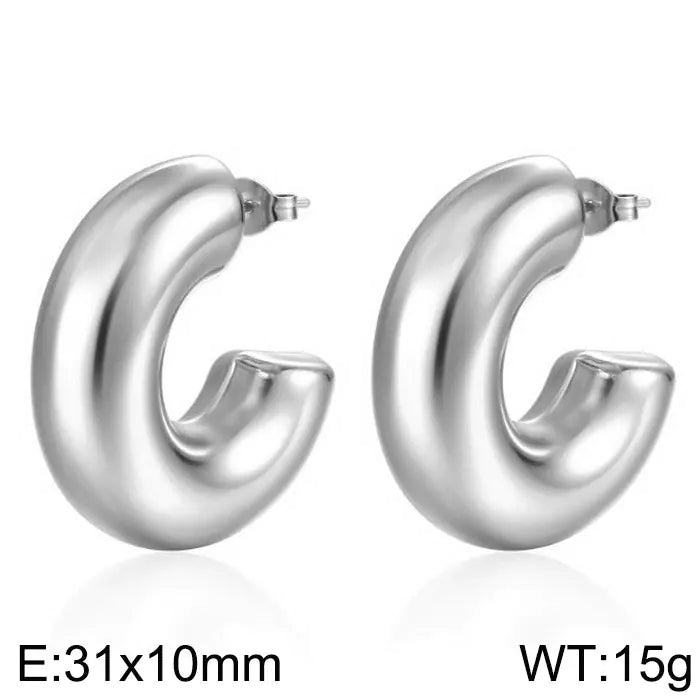 Trendy Hollow Water Drop Earrings in Stainless Steel