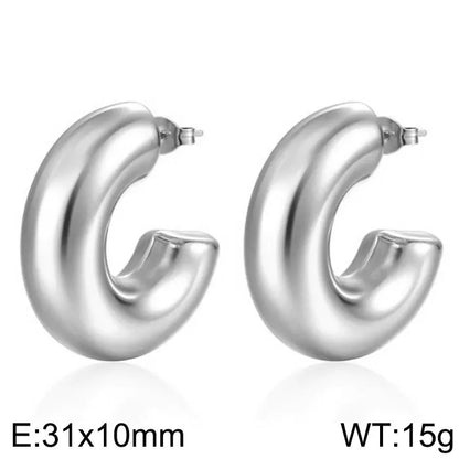 Trendy Hollow Water Drop Earrings in Stainless Steel