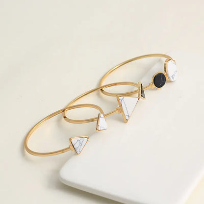 BZ0885 Triangle and Round Turquoise Bracelet Set