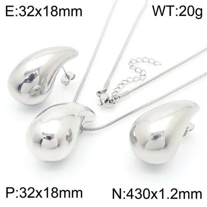 Trendy Hollow Water Drop Earrings in Stainless Steel