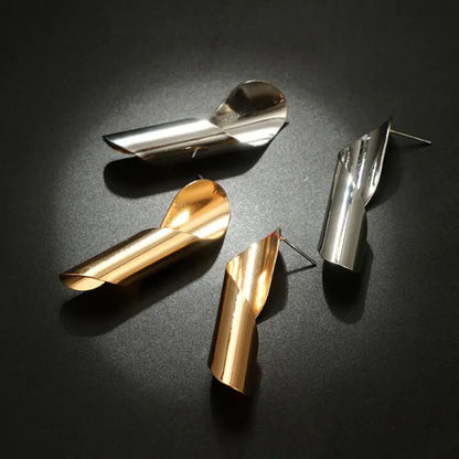 Irregular Spiral Design Metal Punk Earrings