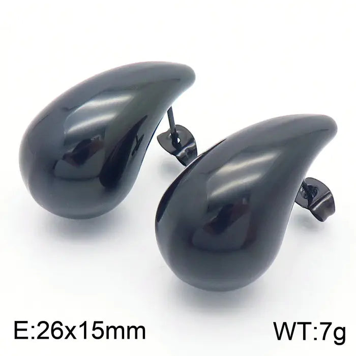 Trendy Hollow Water Drop Earrings in Stainless Steel