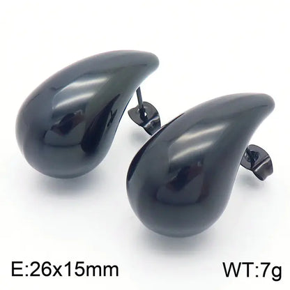 Trendy Hollow Water Drop Earrings in Stainless Steel