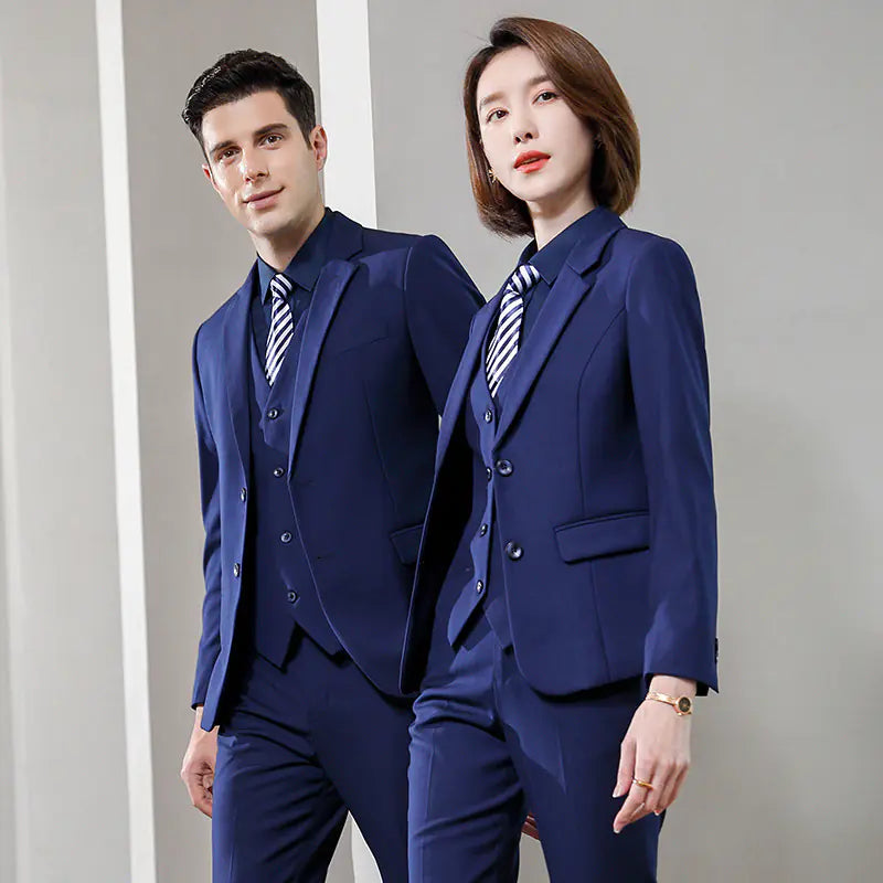 Navy Blue Women's Suit Set for Professional Workwear
