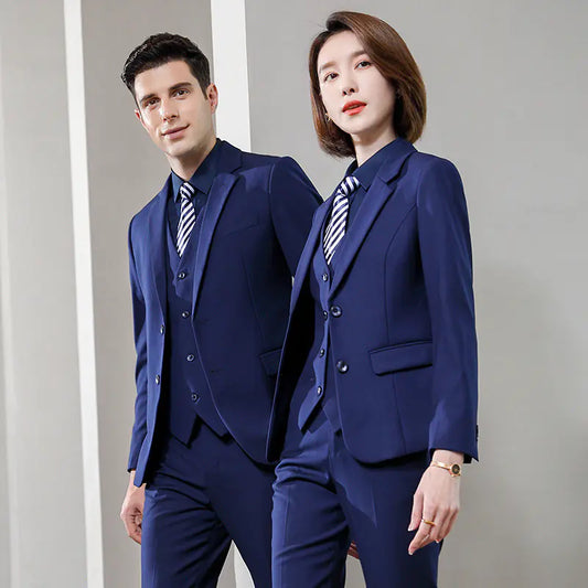 Navy Blue Women's Suit Set for Professional Workwear