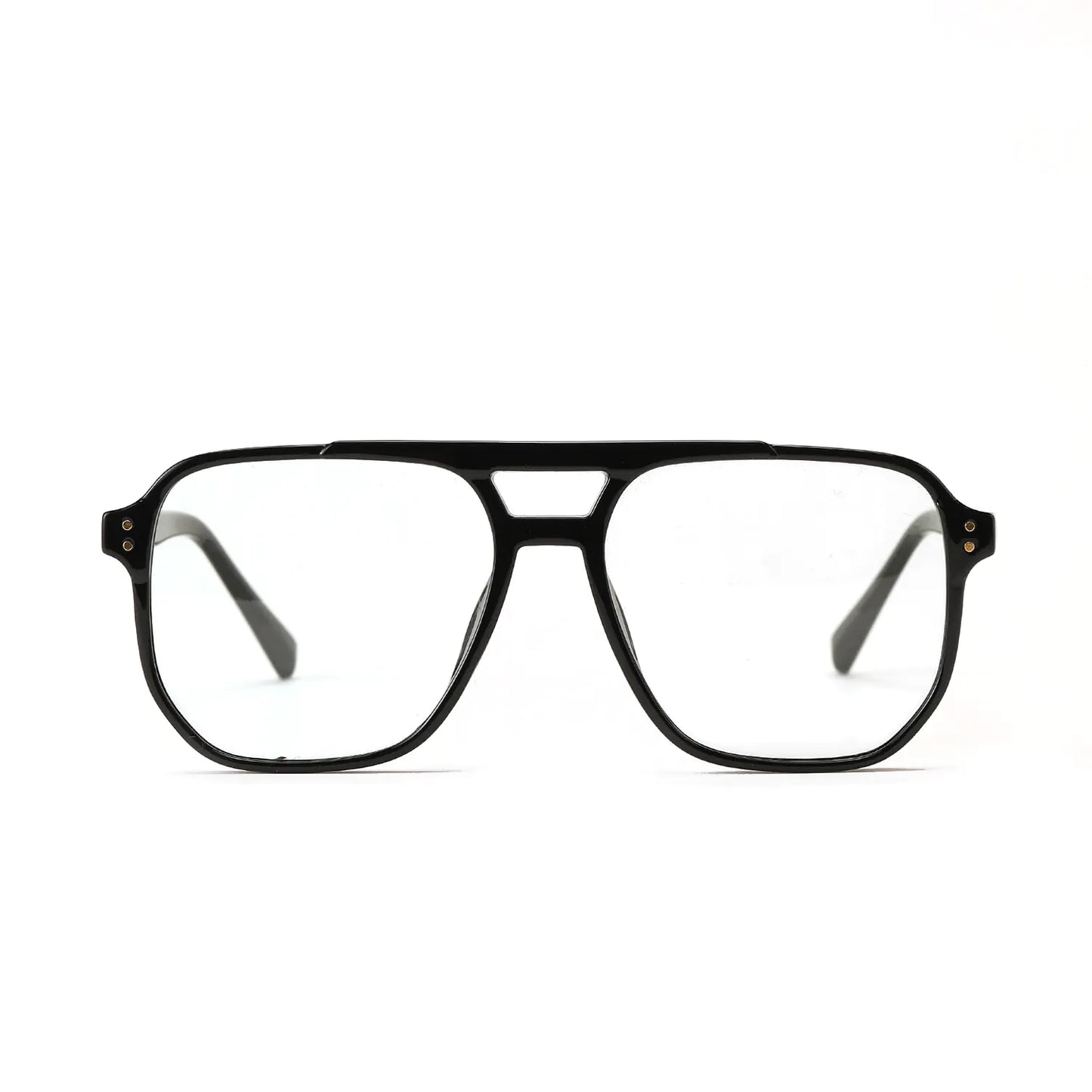 TR801 Vintage Square Glasses with Double Bridge Design