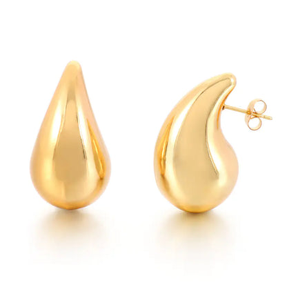 Trendy Hollow Water Drop Earrings in Stainless Steel