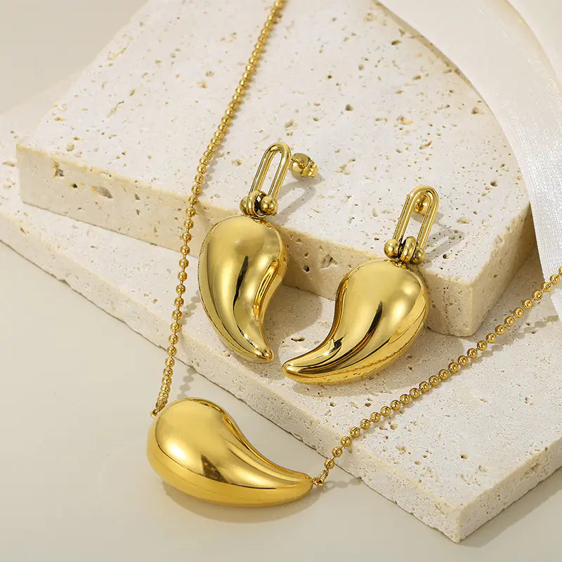 Trendy Hollow Water Drop Earrings in Stainless Steel