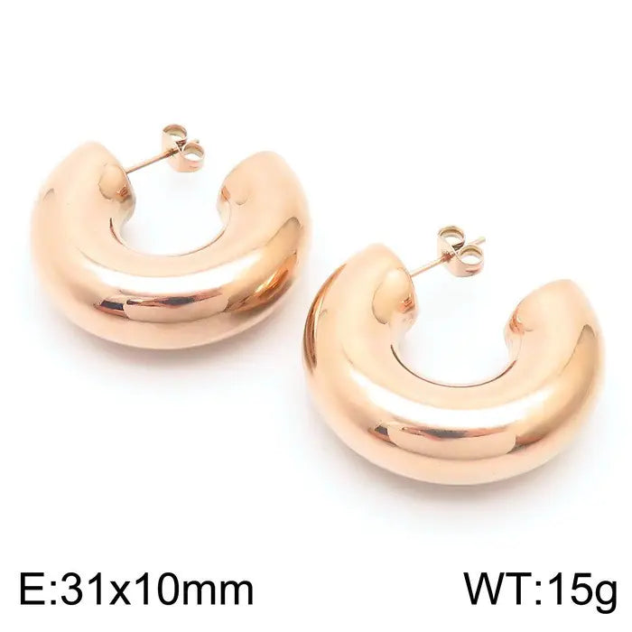Trendy Hollow Water Drop Earrings in Stainless Steel