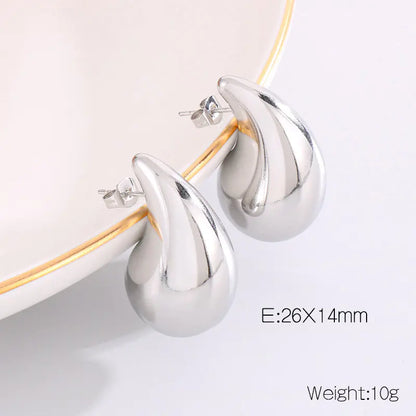 Trendy Hollow Water Drop Earrings in Stainless Steel