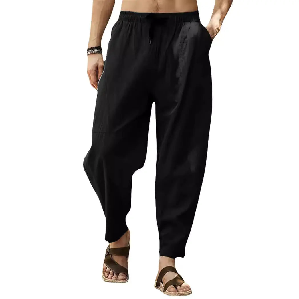2024 Men's Plus Size Casual 3/4 Pants with Drawstring