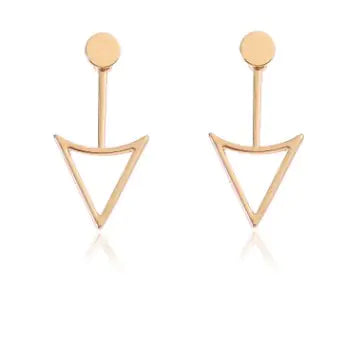 Geometric Hollow Triangle Metal Stud Earrings