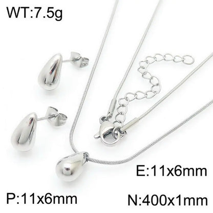 Trendy Hollow Water Drop Earrings in Stainless Steel