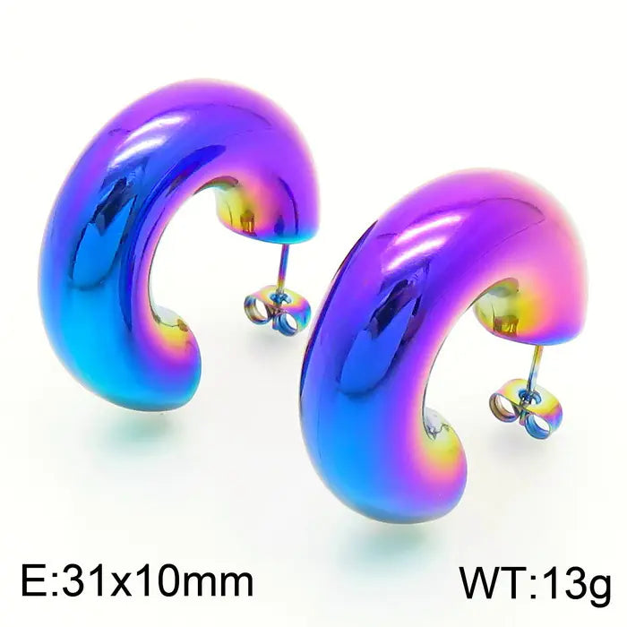 Trendy Hollow Water Drop Earrings in Stainless Steel