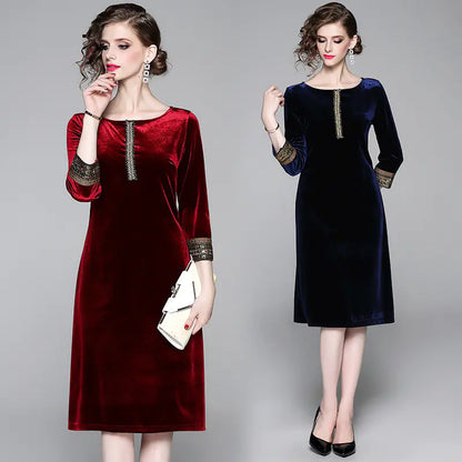 Spring Minimalist Fashion Round Neck Dress