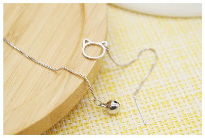 Asymmetrical Cat Bell Earrings - Stylish Long Design