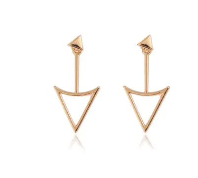 Geometric Hollow Triangle Metal Stud Earrings