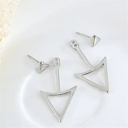Geometric Hollow Triangle Metal Stud Earrings