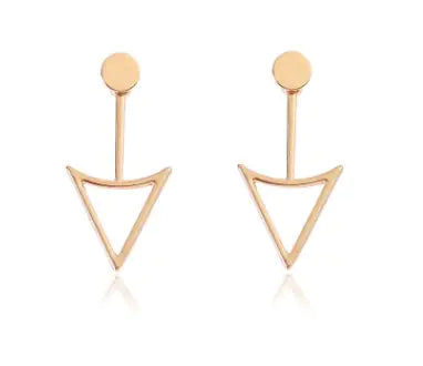 Geometric Hollow Triangle Metal Stud Earrings