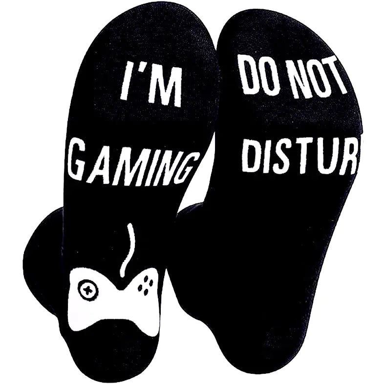 Cotton Non-Slip Gaming Socks with Letter Design