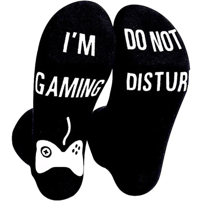 Cotton Non-Slip Gaming Socks with Letter Design