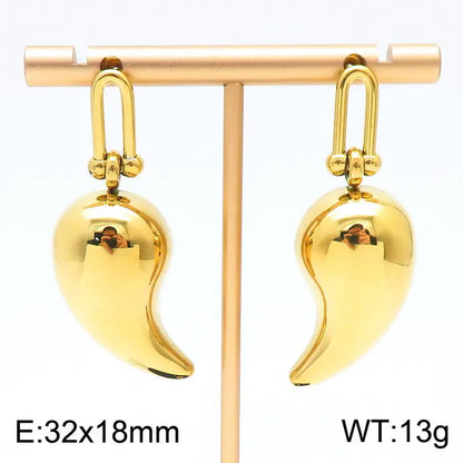 Trendy Hollow Water Drop Earrings in Stainless Steel