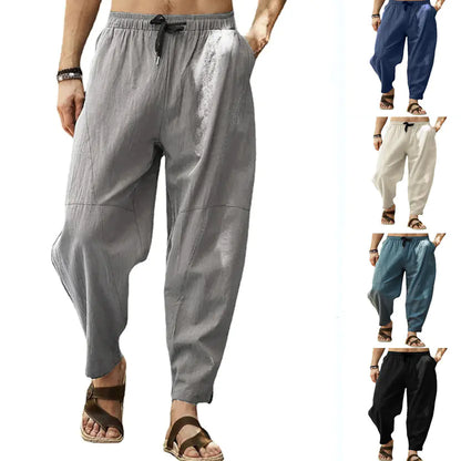 2024 Men's Plus Size Casual 3/4 Pants with Drawstring