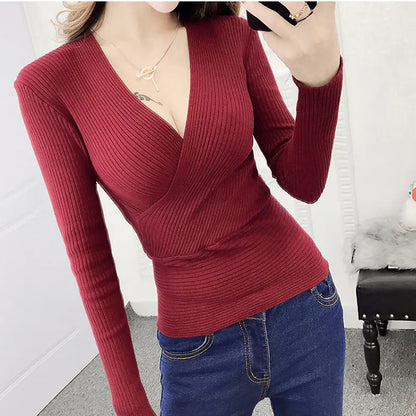 Knit Base Top, V-Neck Sweater