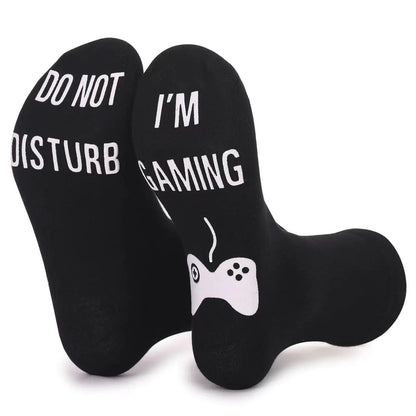 Cotton Non-Slip Gaming Socks with Letter Design