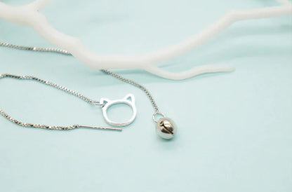 Asymmetrical Cat Bell Earrings - Stylish Long Design