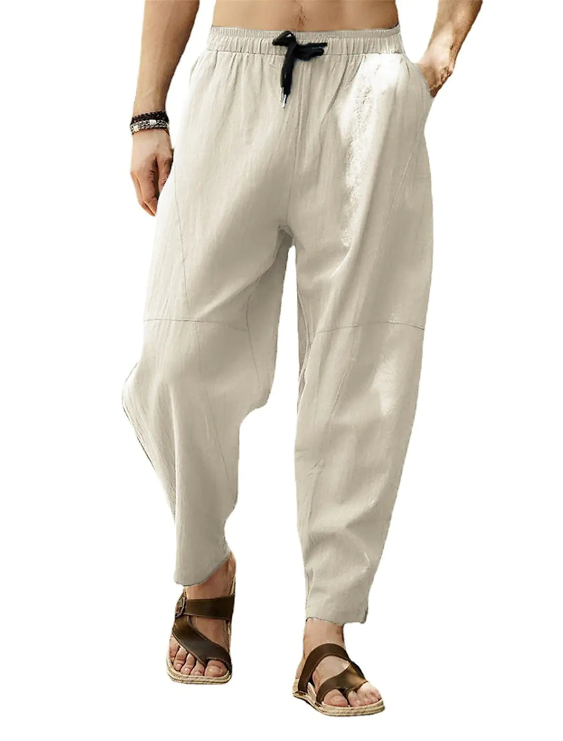 2024 Men's Plus Size Casual 3/4 Pants with Drawstring